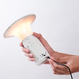 Handcrafted Jesmonite Table Lamp - Wireless Lamp - Garden Lamp - Dimmable LED light - Lamp for indoors and outdoors - Housewarming Gift image 10