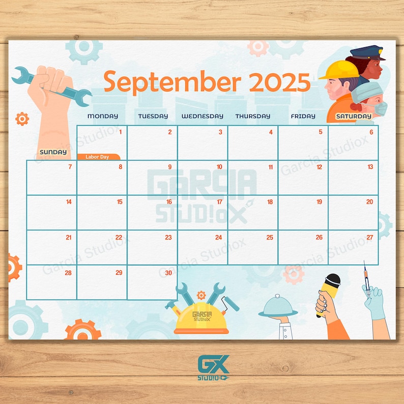 Editable September 2025 Calendar Labor Day Planner (printable PDF) Etsy