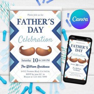 Fathers day celebration invitation, Fathers Day Brunch, Father's Day Party Invite, Father's Day Template, Dad Day Invite, Fathers Day invite
