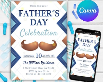 Vatertagsfeier-Einladung, Vatertags-Brunch, Vatertagsfeier-Einladung, Vatertagsvorlage, Papa-Tag einladen, Vatertag einladen