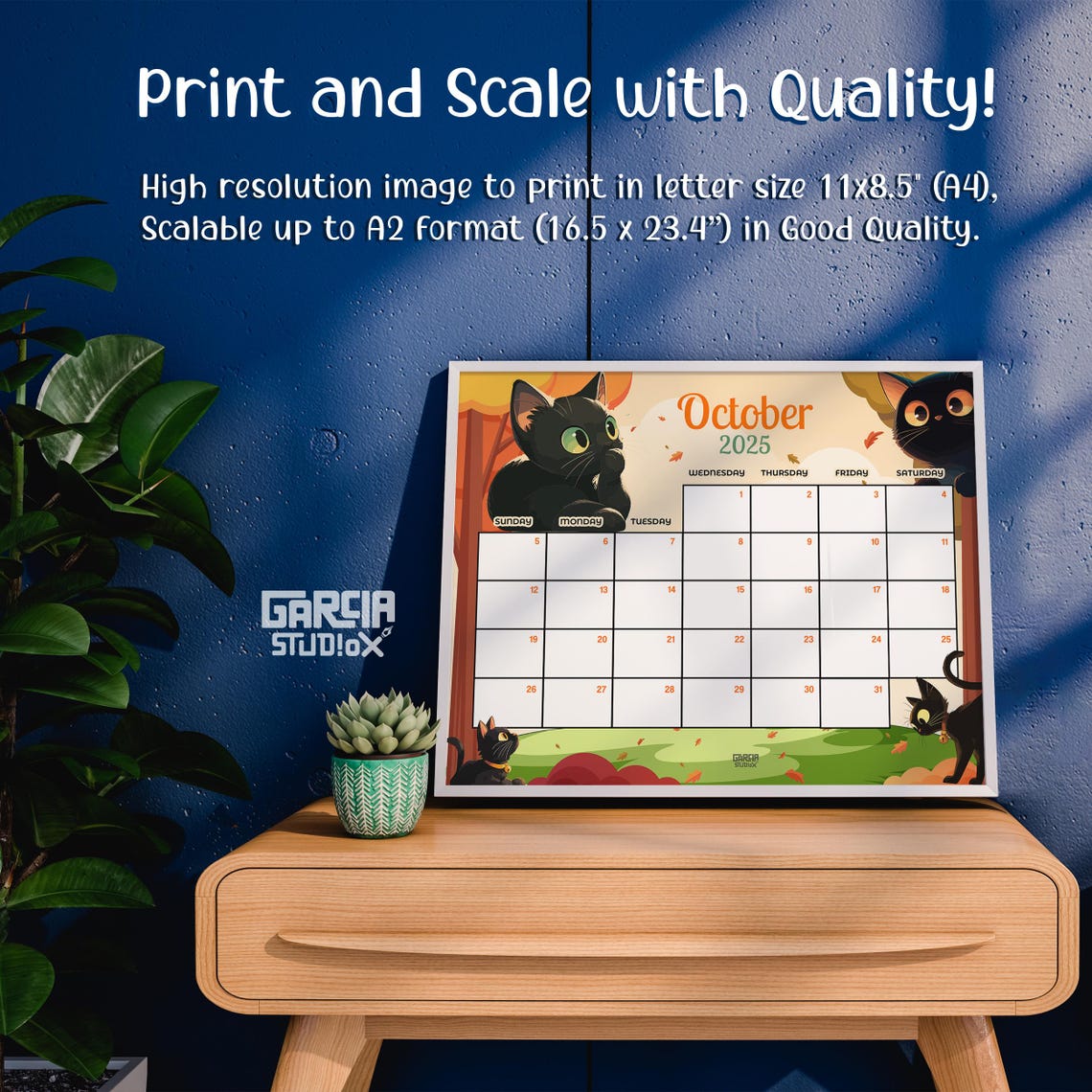 EDITABLE Cat Calendar 2025, Digital Art With Iconic Cat Breeds for Each ...