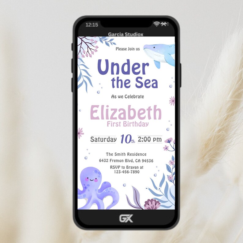 Under the Sea Birthday Invitation Printable, Under the Sea Editable Template, 1st Birthday ...