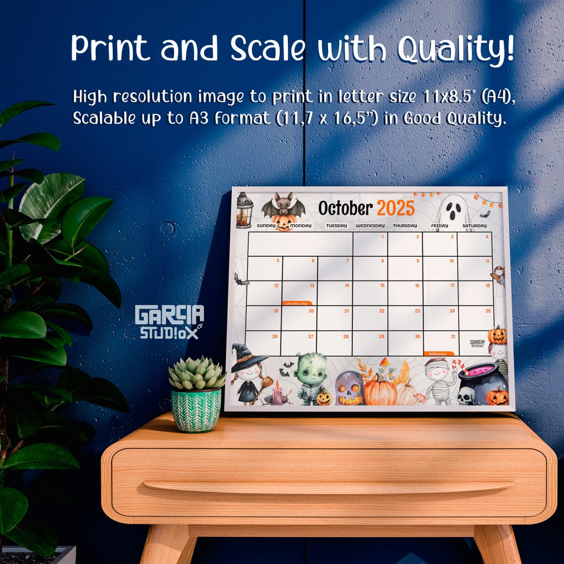 OCTOBER 2025 Calendar Editable, Fun Halloween Costume Party, Spooky ...