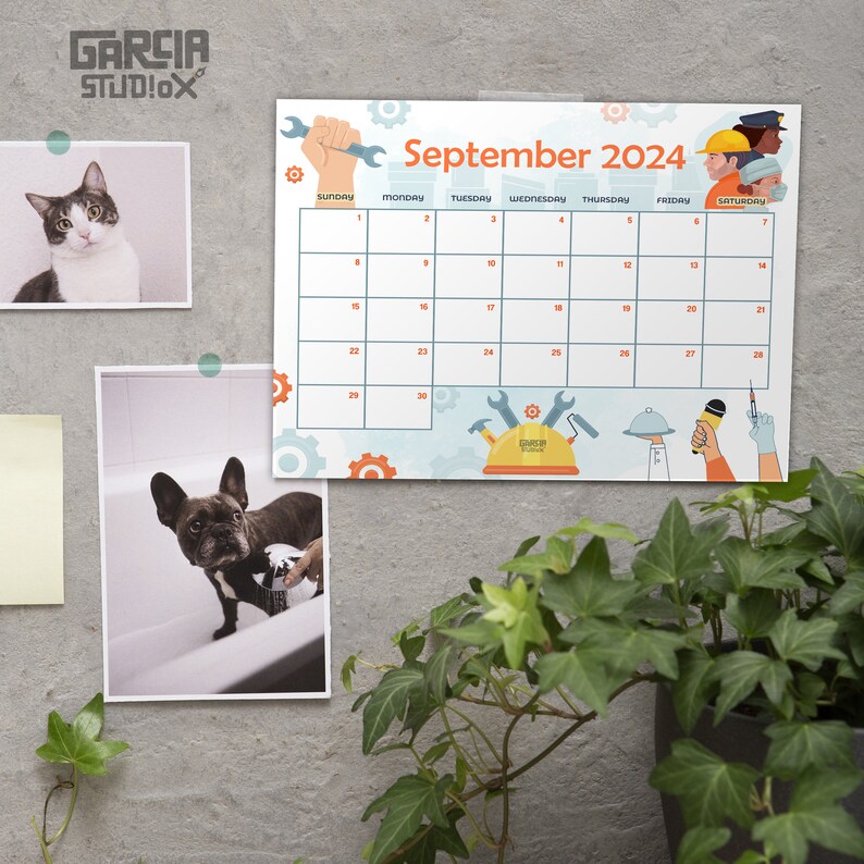 EDITABLE September 2024 Calendar, Fillable Labor Day Planner, Monthly