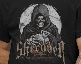 Grim Reaper Skate T-Shirt: Gothic Skull Graphic Tee