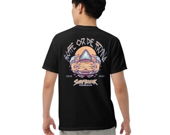 Retro 90er Jahre Skate-T-Shirt Hai-Attacke T-Shirt für Urlaub Hai-Shirt für Geschenk für Papa Vintage Surf T-Shirt für Sommer