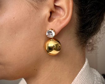 Vintage 18k vergulde dikke oorbellen