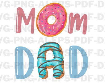 Donut Mom Svg, Donut Dad Svg,  Doughnut Svg, Candy Svg, Sprinkle Donut Svg