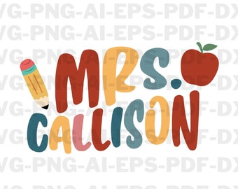 Personalized Teacher Svg, Personalized Teacher Png