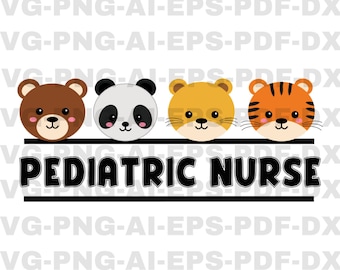 Pediatric Nurse Svg, Pediatric Nurse Animals Png, Peds Nurse Svg, Pediatrics Nurse Png