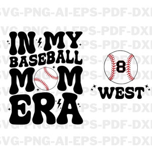 Custom In My Baseball Mom Era Svg, Baseball Mama Svg, Mother's Day Svg, Baseball Game Day, Sports Mom Png, Baseball Season Svg