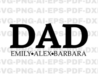 Camisa de pai personalizada Svg, pai personalizado com nome de criança Svg, pai personalizado Svg, pai Svg, papai Png