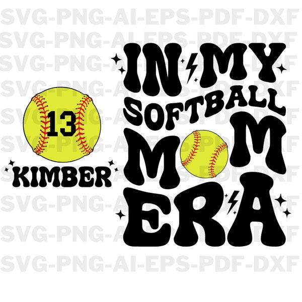 Custom In My Softball Mom Era Svg, Softball Mama Svg, Mother's Day Svg, Softball Game Day, Sports Mom Png, Softball Season Svg
