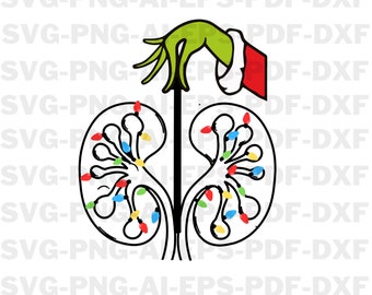 Kidney Christmas Lights Png, Christmas Nurse Svg, Christmas Dialysis Svg, Christmas Lights Nurse Squad Png, Kidney RN Svg