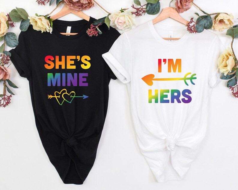 I Am Hers She is Mine I'm Theirs Png, Lgbt Couple Shirt Png, Lesbian ...