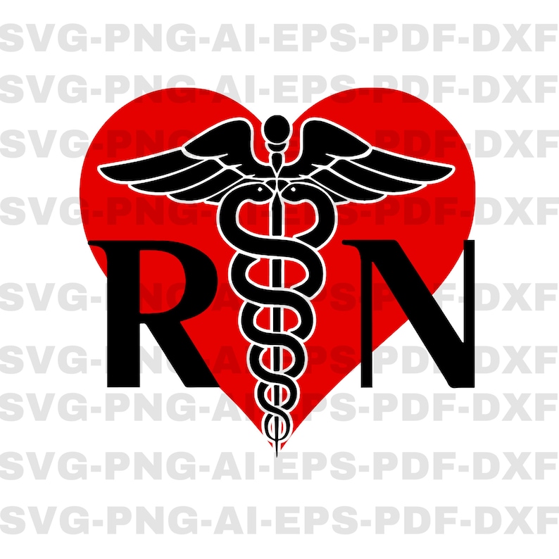 Rn Vector Patterns Registered Nurse Svg, RN Svg, Medical Symbol RN Nurse Svg, Caduceus Svg ...