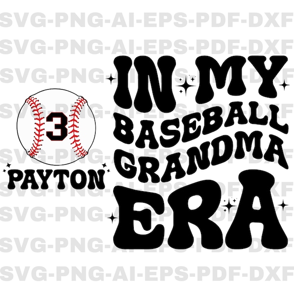 Custom In My Baseball Grandma Era Svg, Baseball Grandma Svg, Mother's Day Svg, Baseball Game Day, Sports Grandma Png, Baseball Season Svg