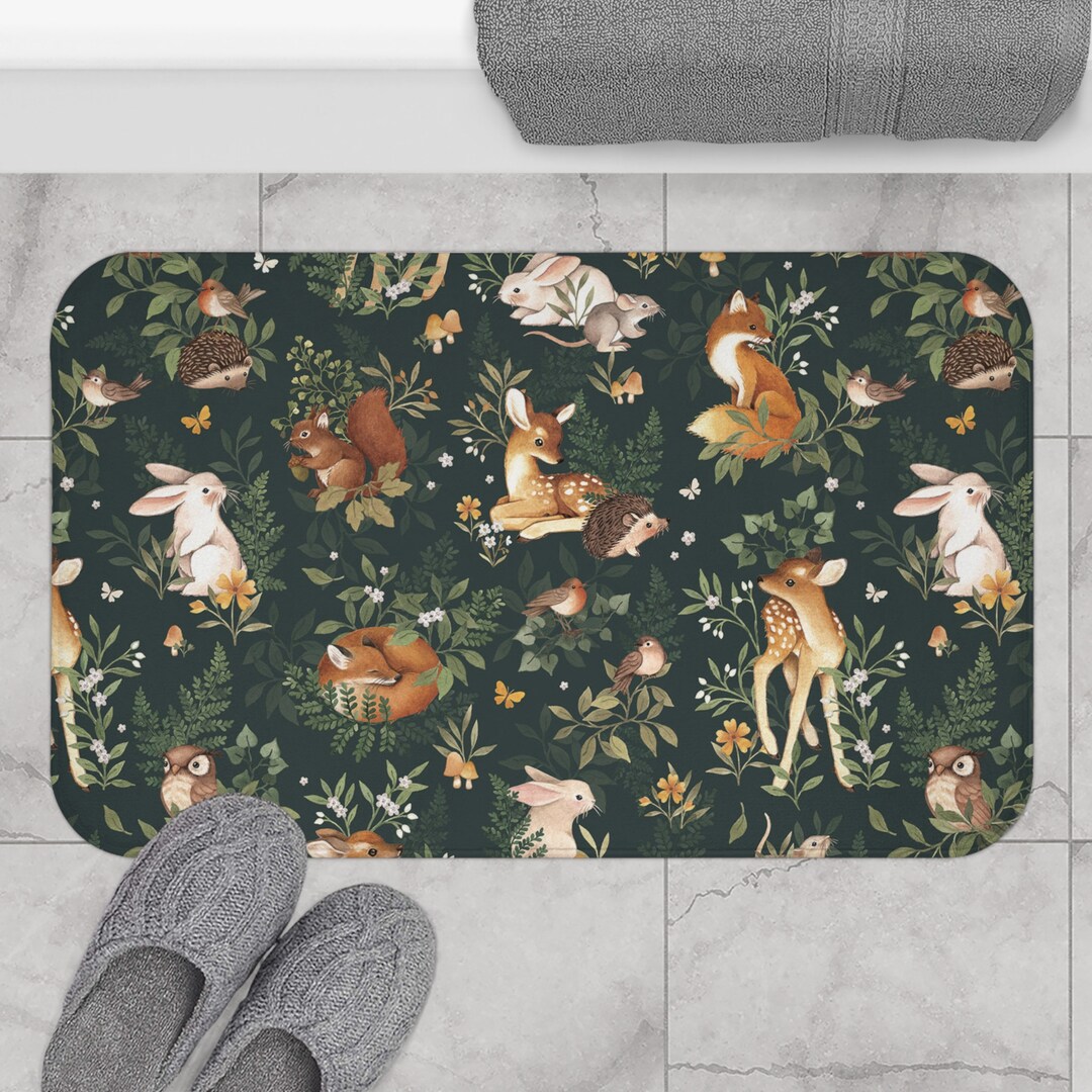 Animal Print Bath Mat Bath Decor Accent Bath Decor Etsy