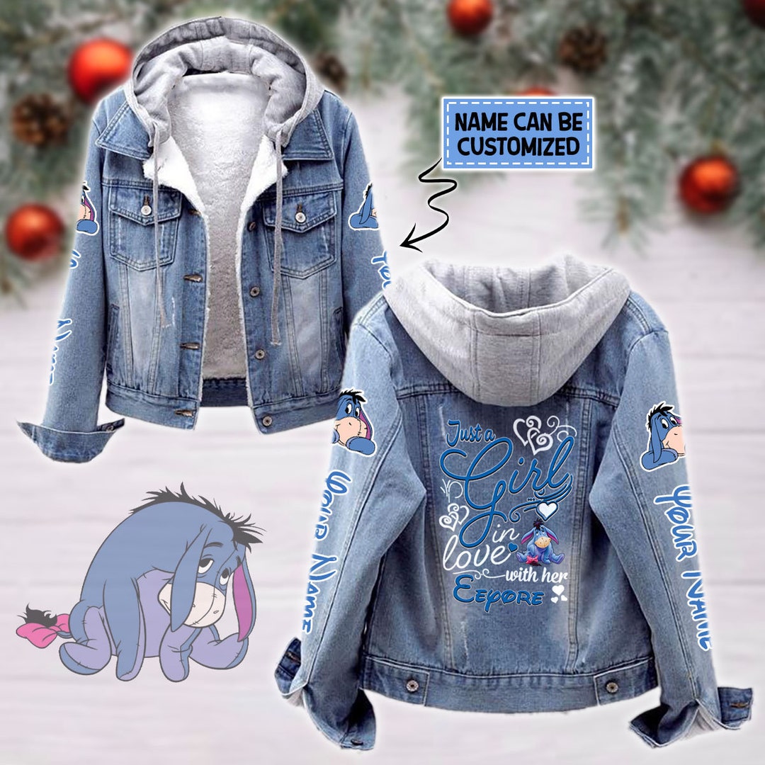 Custom Name Just A Girl Loves Eeyore Designed Hooded Fleece Etsy