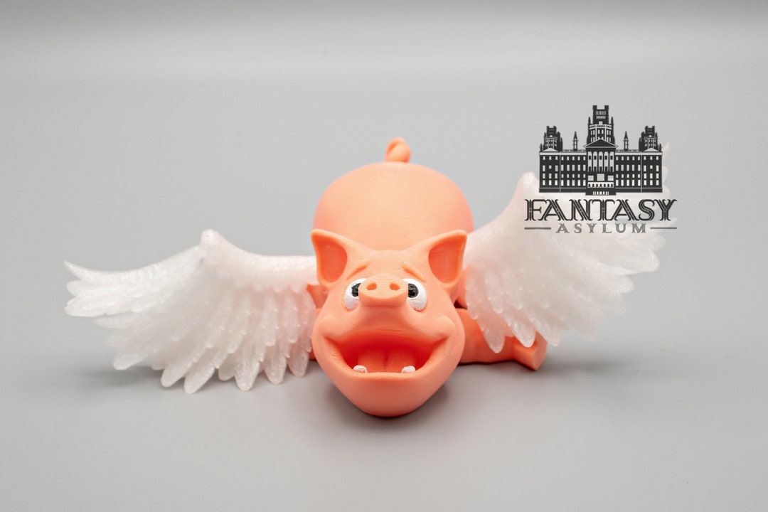 3D Printed Flying Pig Toy Articulating Toy Fidget Toy Etsy