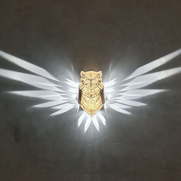 Owl Battery LED Wall Light Night Light Nightlight Sconce Lamp Bird Birding Gift