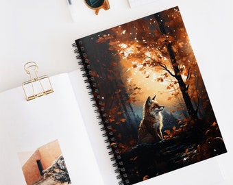 Autumn Fox Notebook w/ Ruled Line