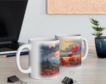 Tasse en céramique Flanders Field Coquelicots