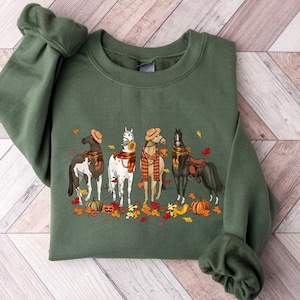 Fall Horse Sweatshirt, Horse Shirt, Equestrian Sweatshirt, Funny Horse Tshirt, Western Graphic Tee Country Hoodie, Horse Girl Gift