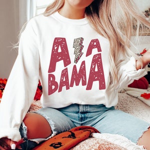 Alabama Sweatshirt, Gameday Sweatshirt, Football Season, Tailgate Party, Preppy College Style Fantasy Football Watching Shirt for Women
