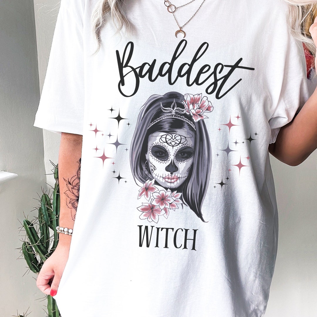 Baddest Witch T Shirt, Oversized Ladies Halloween Shirt, Women's
