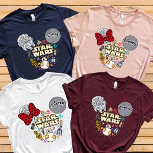 Camisetas personalizadas de Star Wars, camisetas familiares de Star Wars de Disney, camisetas de cumpleaños de Star Wars, camisetas de viaje de Star Wars de Disney, camiseta de Star Wars de Disney