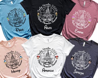 Custom Name Disney Family Matching Trip Shirt, Disney Vacation 2026 Shirts, Disneyland Personalized Family Shirts, Disney Family 2026 Shirts