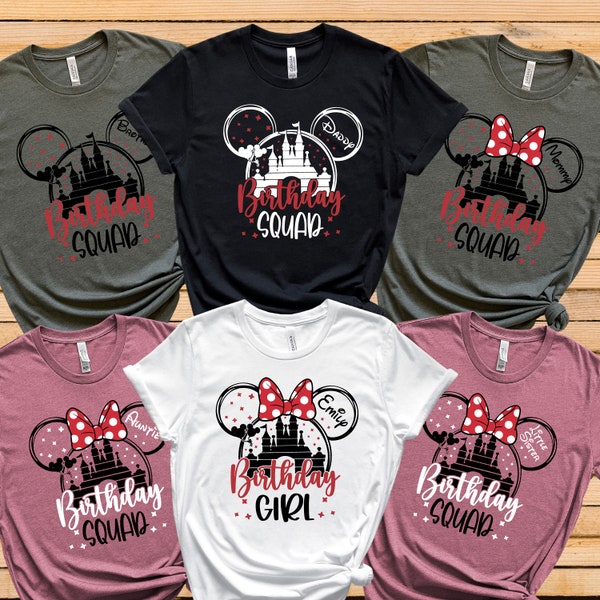 Disney Family Birthday Shirt, Custom  Birthday Squad Shirt, Disney Birthday Girl Shirt, Disney Birthday Boy Shirt,  Matching Family Birthday