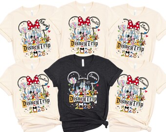 Camiseta personalizada Disney 2026, camiseta de viaje a Disney con nombre personalizado, camiseta personalizada de viaje familiar a Disney, camiseta con nombre familiar Disney, camiseta mágica Disney