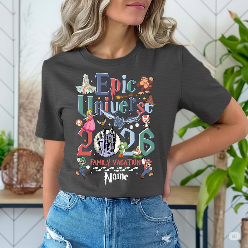 Epic Universe 2026 Shirts, Orlando Park Vacation Tee, Epic Universe 2026 Shirts, Epic Universe Family Disneyland Shirts, Epic Matching Shirt image 6