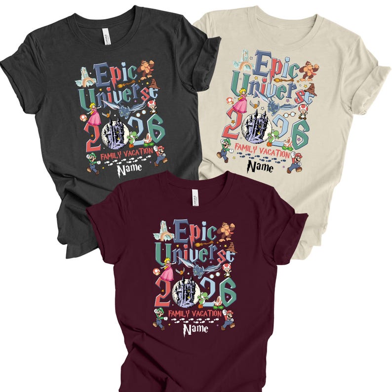 Epic Universe 2026 Shirts, Orlando Park Vacation Tee, Epic Universe 2026 Shirts, Epic Universe Family Disneyland Shirts, Epic Matching Shirt image 5