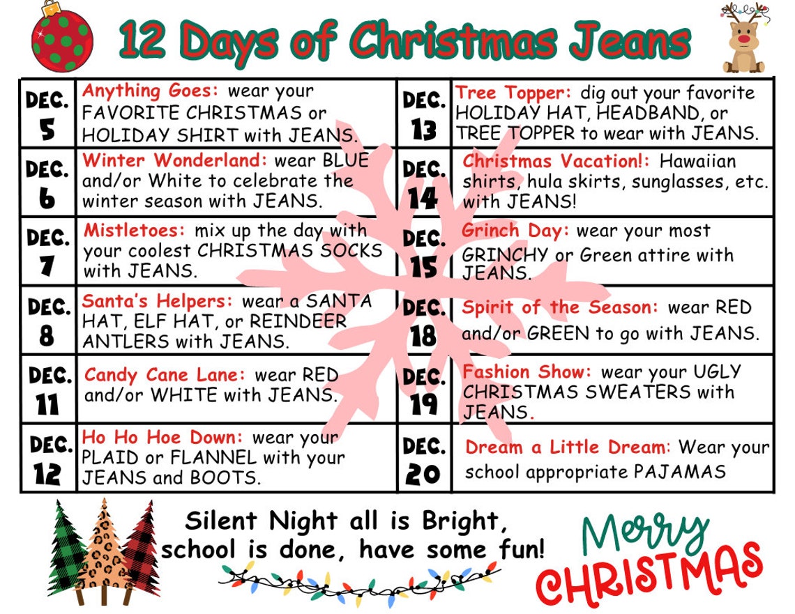 12 Days of Christmas - Teachers - Etsy