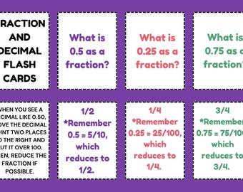 Task Cards for Converting Decimals to Fractions