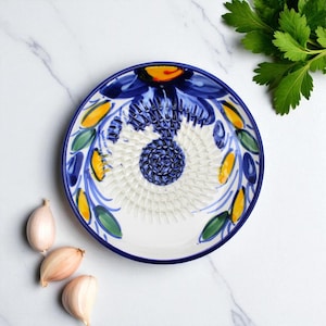 Grattugia per aglio in ceramica fatta a mano: utensile da cucina mediterraneo / set regalo da 3 pezzi