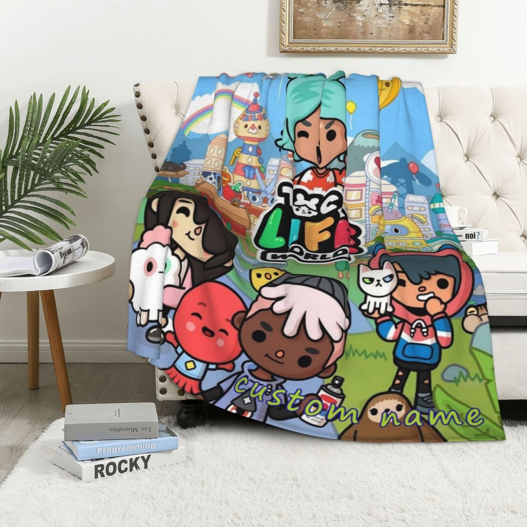 Custom Name Blanket Toca Boca Tapestry Personalized Blankets Etsy