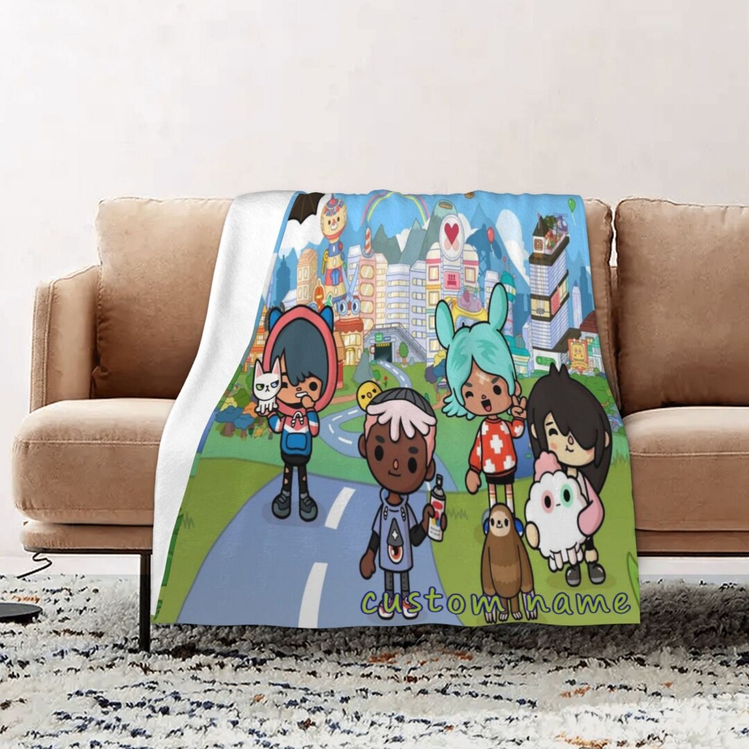 Custom Name Blanket Toca Boca Tapestry Personalized Blankets Etsy