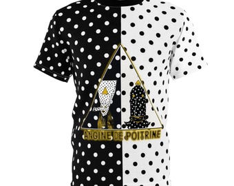 Zwart-wit T-shirt met stippenbandlogo van Angine de Poitrine