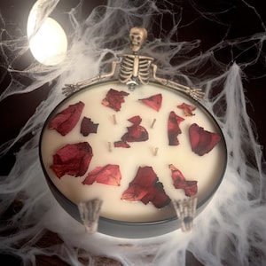 Skeleton spa day - Halloween time - Soy Wax- Candle Gift - Scented Candle - Unscented- FREE SHIPPING priced 35 dollar and over