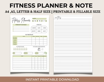Weight Loss Tracker, Workout Planner, Fitness Tracker, Fitness Planner, Habit Tracker, Health and Wellness, Wellness Planner, Printable