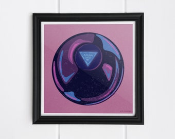 Mystical Magic 8 Ball Wall Art, Room Decor, Printable Art Digital Download, Cute Aesthetic Trendy Retro Crystal Ball Art