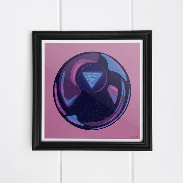 Mystical Magic 8 Ball Wall Art, Room Decor, Printable Art Digital Download, Cute Aesthetic Trendy Retro Crystal Ball Art