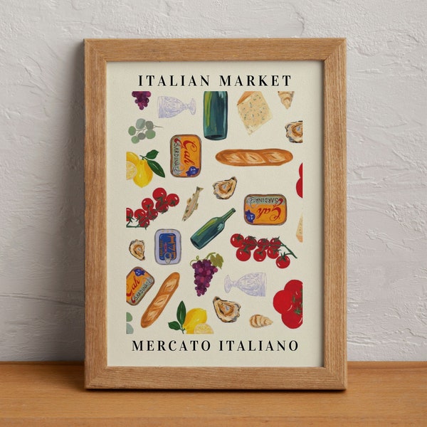 Italian Market Print, Wall Art, Digital Download, European Market