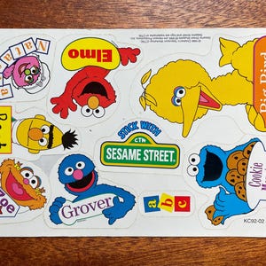 Vintage 1990s Sesame Street Sticker Sheet // Jim Henson 1999