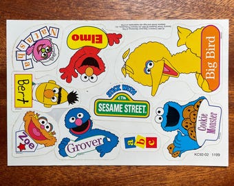Vintage 1990s Sesame Street Sticker Sheet // Jim Henson 1999