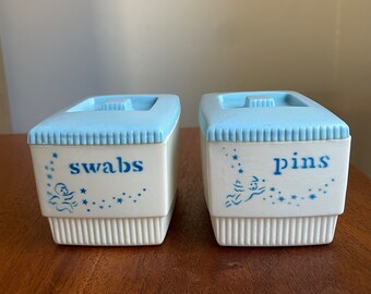 Vintage Clarolyte Pins and Swabs Plastic Containers